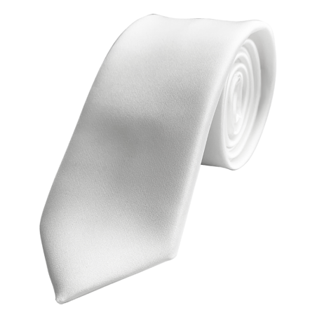 Cravate classique unie blanche