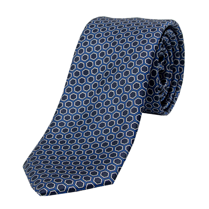 Cravate classique motifs géométriques alvéoles