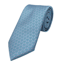Tie blue geometric pattern