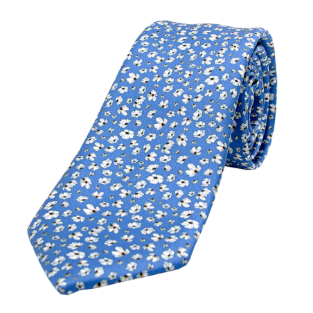 Cravate motif floral pâquerette
