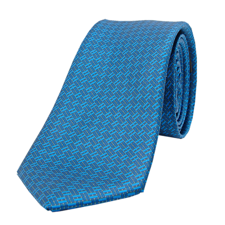 Tie geometric pattern brick blue