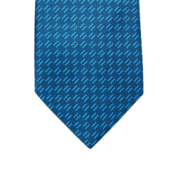 Cravate motif géométrique brick bleu