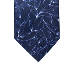 Cravate motif fleurie gris foncé