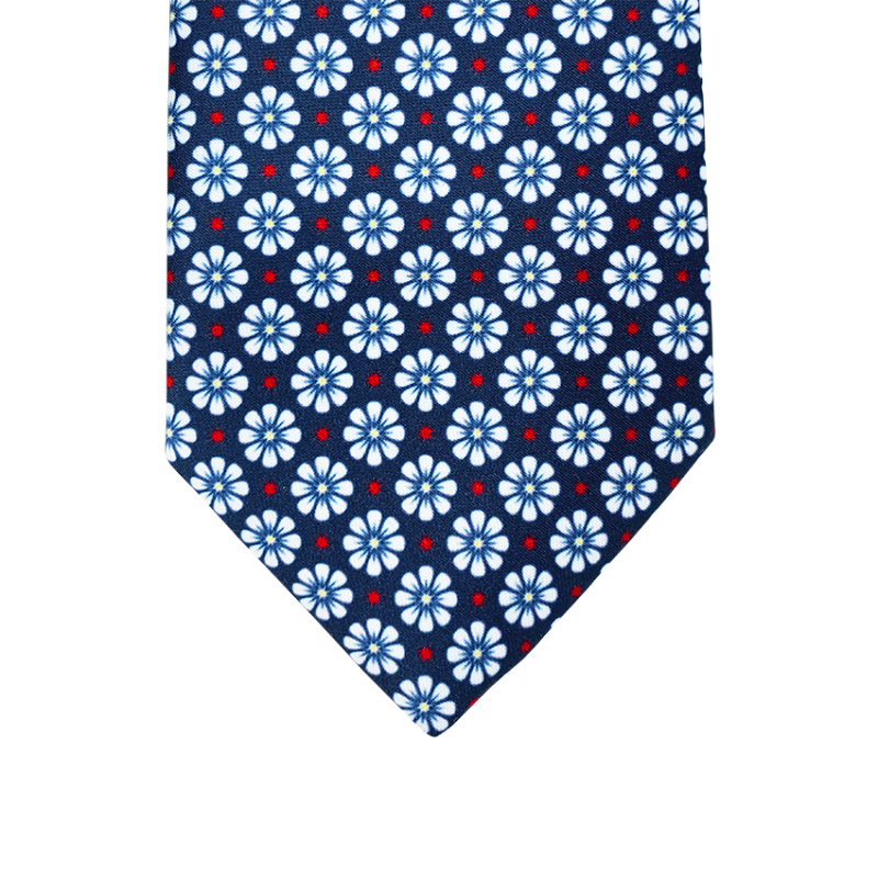 Cravate motif Pois et fleurie