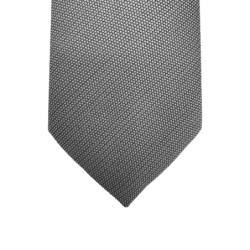 Cravate motif géométrique picots gris