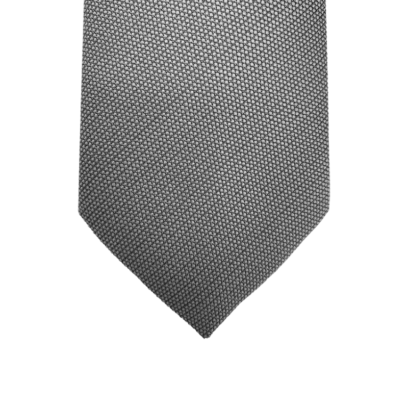 Cravate motif géométrique picots gris