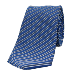 Jacquard blue striped tie