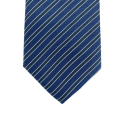 Cravate à rayures bleu Jacquard