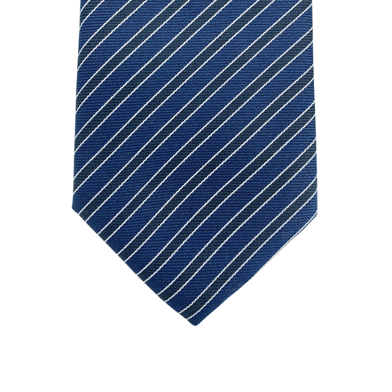 Cravate à rayures bleu Jacquard