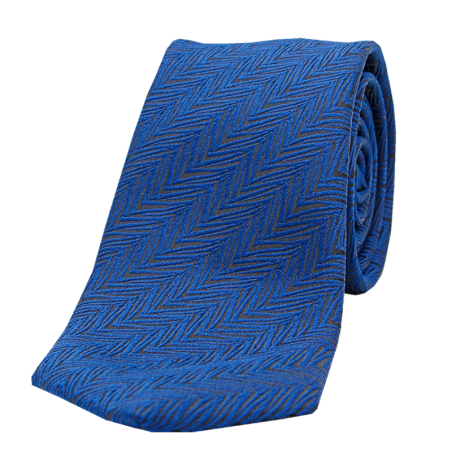 Tie geometric pattern Blue jacquard