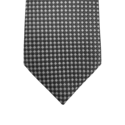 Tie gray geometric pattern in Jacquard