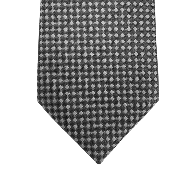 Tie gray geometric pattern in Jacquard