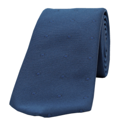 Cravate motif pois alignés bleus