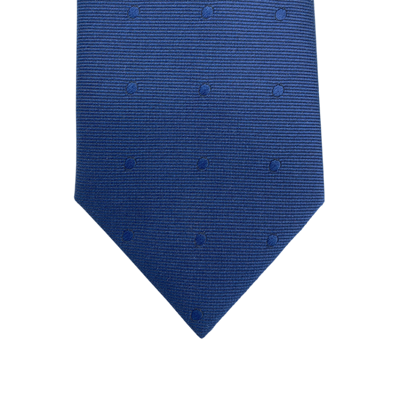 Cravate motif pois alignés bleus