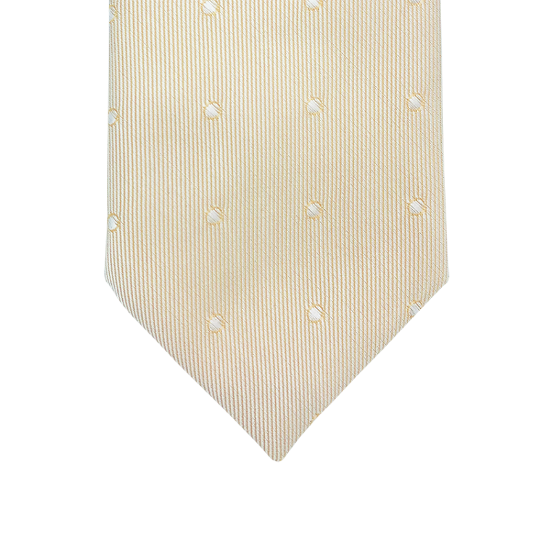 Cravate beige motif Pois