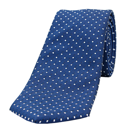 Cravate motif Pois bleu marine-blanc