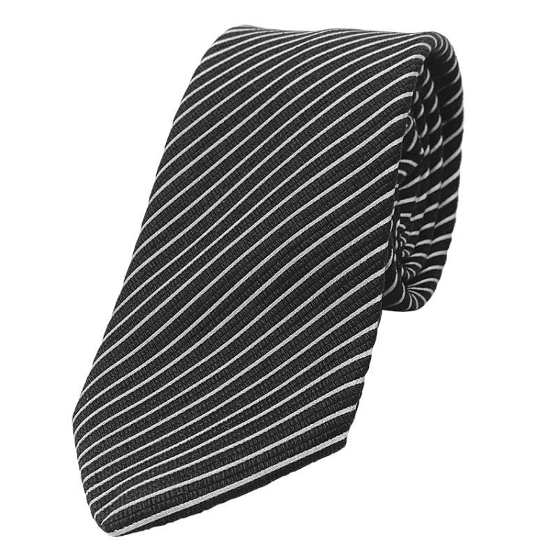 Cravate rayure noire et grise