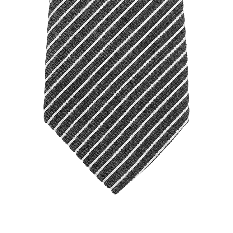 Cravate rayure noire et grise