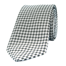 Tie geometric pattern black and white