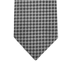 Cravate motif géométrique noir et blanc