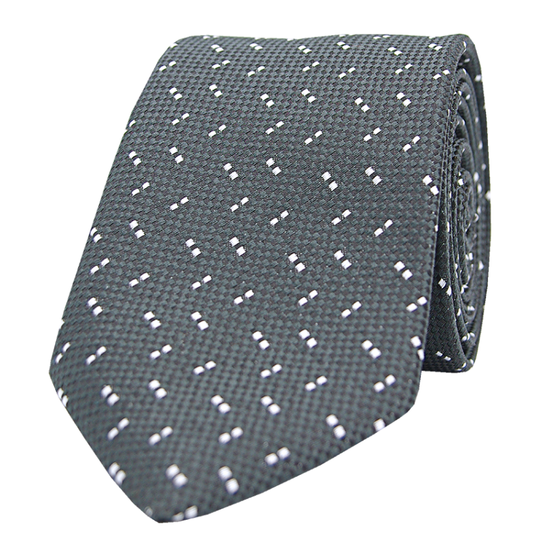 Tie geometric pattern square gray-white