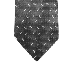 Cravate motif géométrique carré  gris-blanc