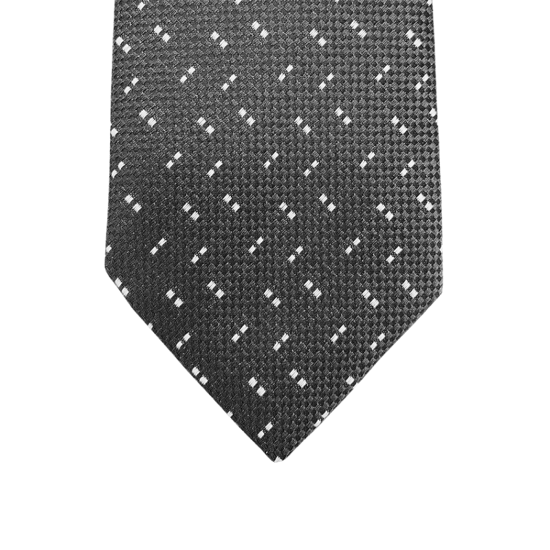 Tie geometric pattern square gray-white