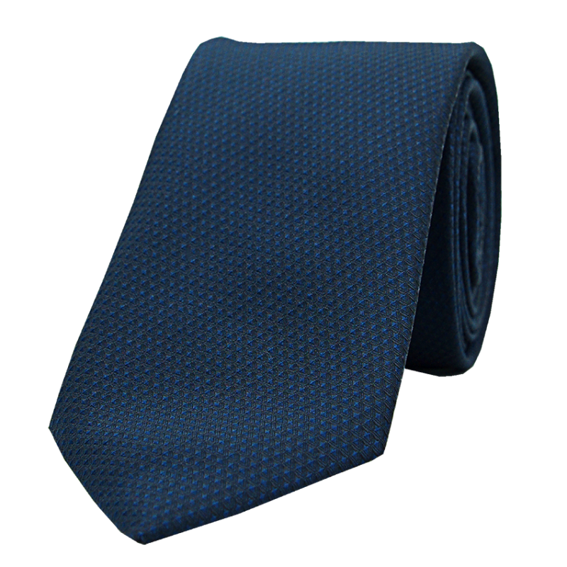Cravate motif géométrique bleu marine