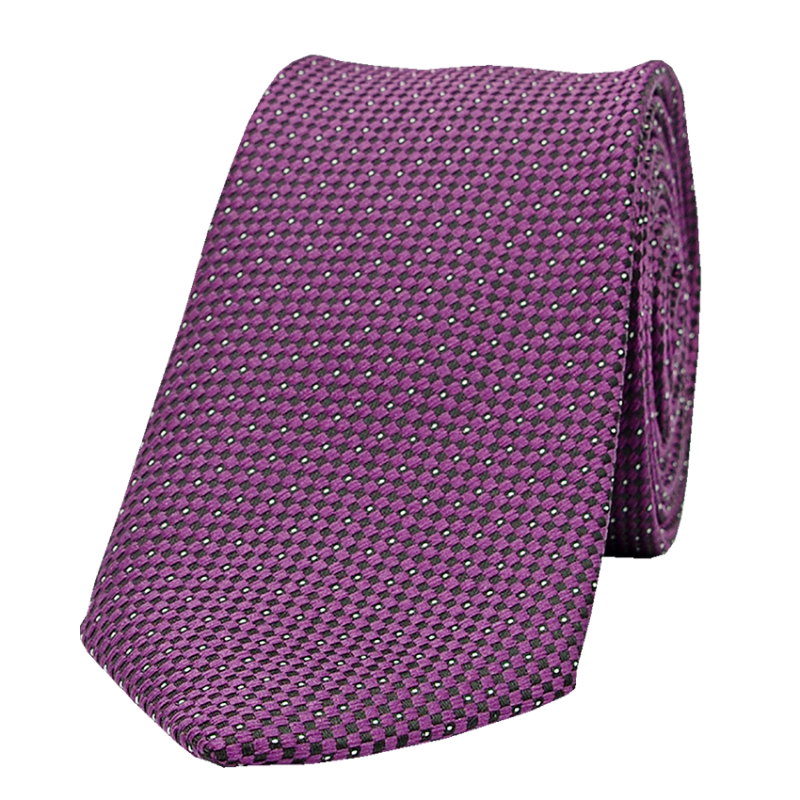 Cravate jacquard motif pois violetaccessoire textile
