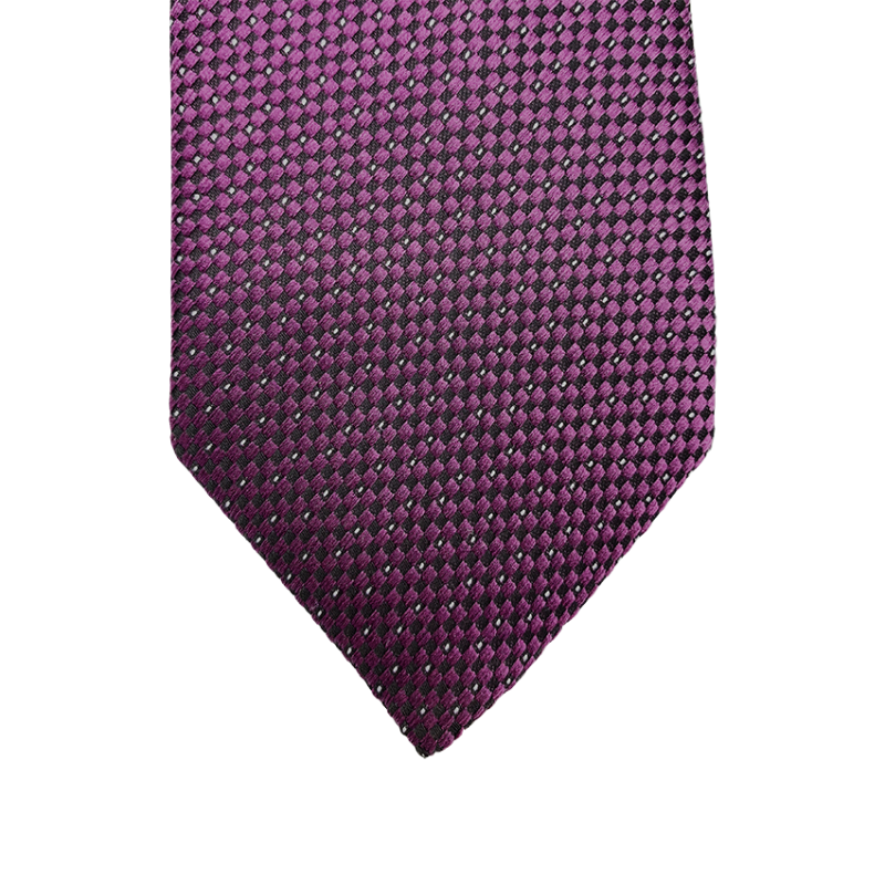 Cravate jacquard motif pois violet