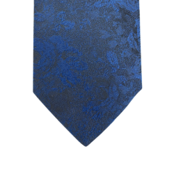 Cravate motif cachemire de couleur bleue