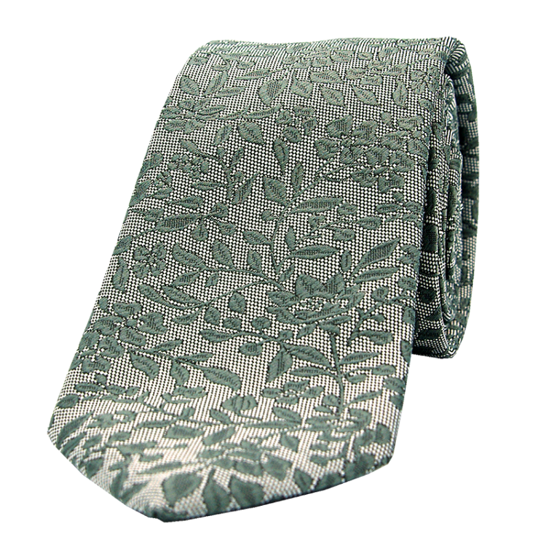 Cravate motif fleurie couleur verte