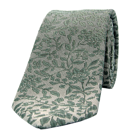 Cravate motif fleurie couleur verte