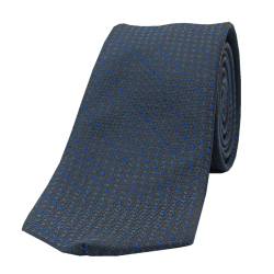 Cravate motif géométrique tirets bleu