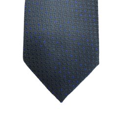 Cravate motif géométrique tirets bleu