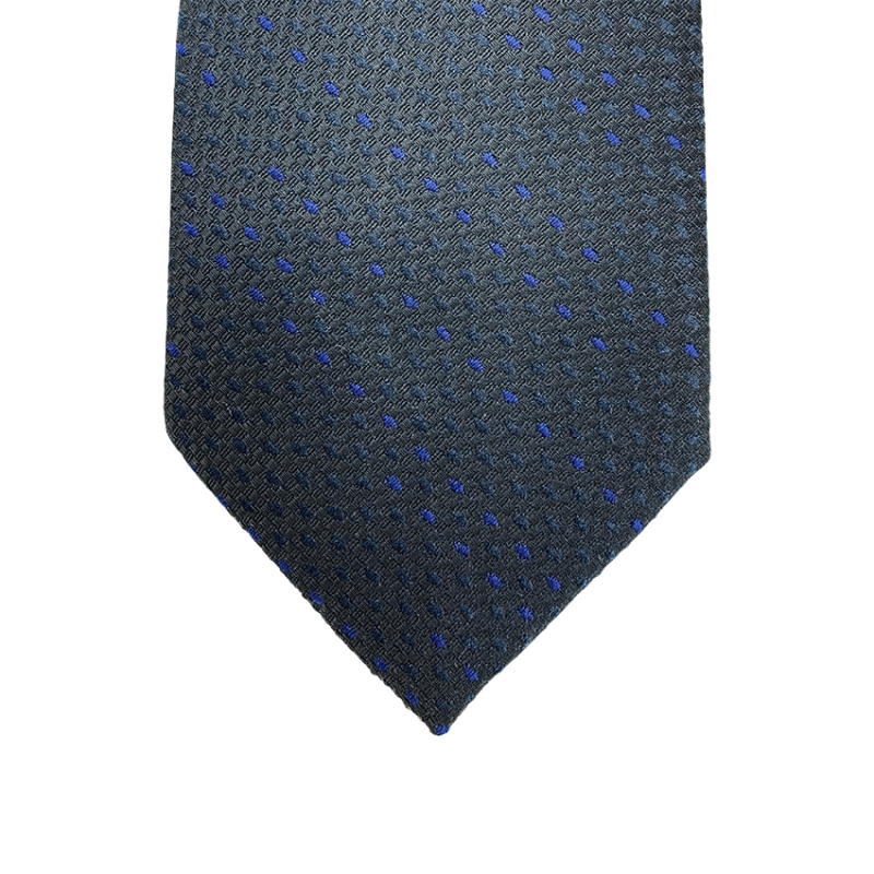 Tie geometric pattern blue dashes