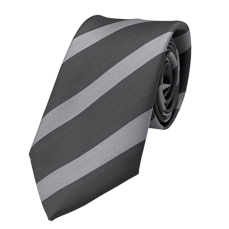 Dark grey tie with light grey stripes