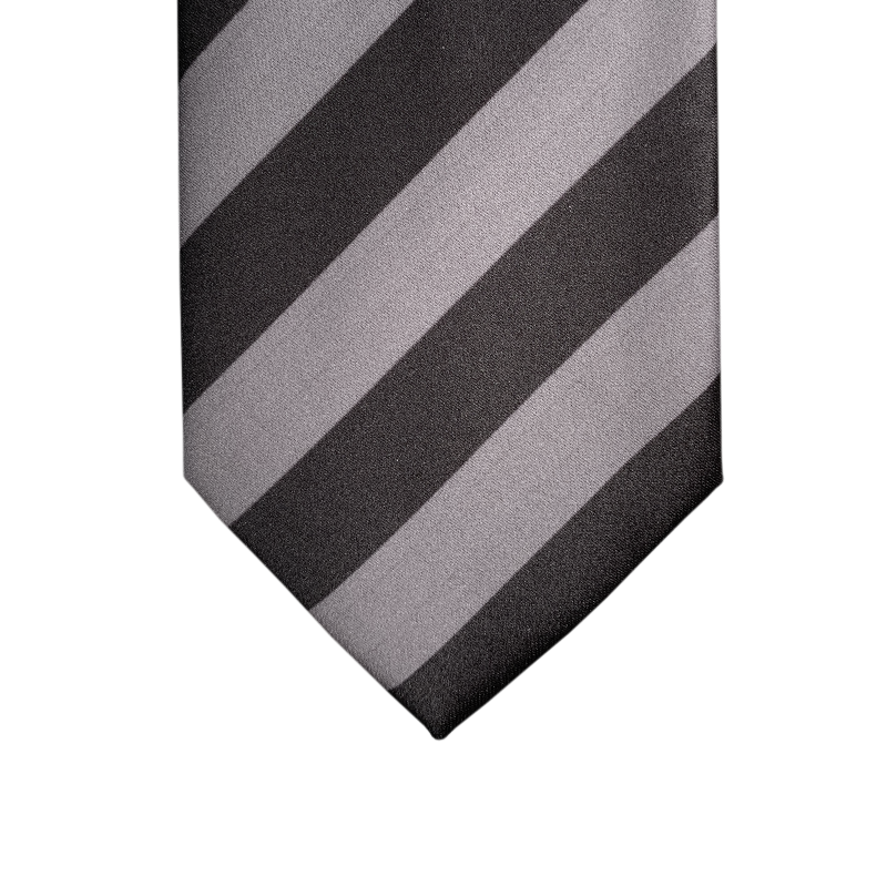 Cravate À Rayures Gris Foncé Et Noir