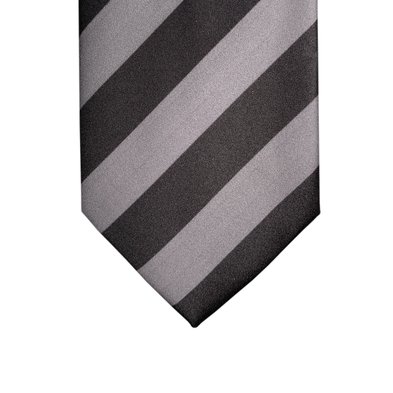 Dark grey and black striped tie