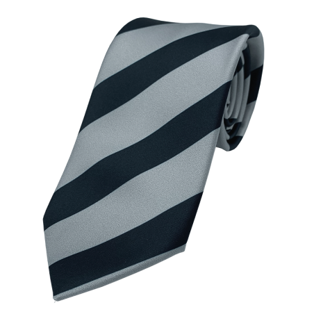 Light grey and dark blue striped tie