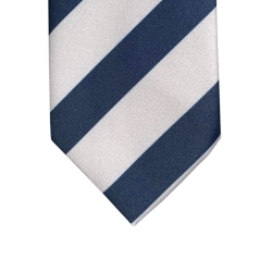 Light grey and dark blue striped tie