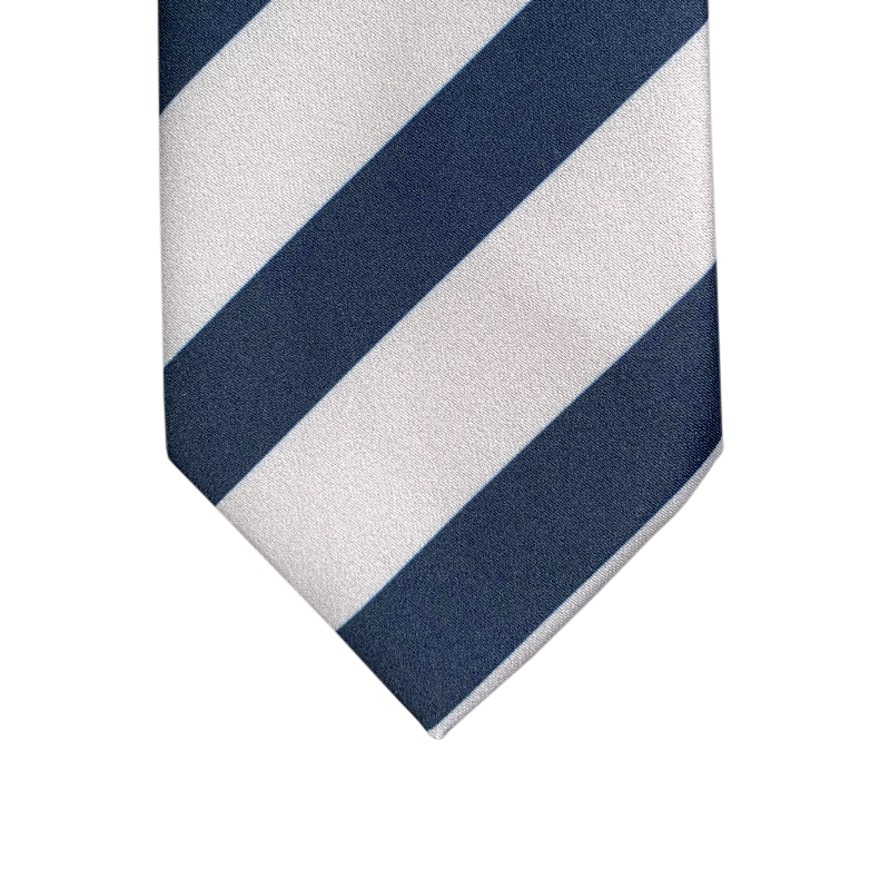 Light grey and dark blue striped tie