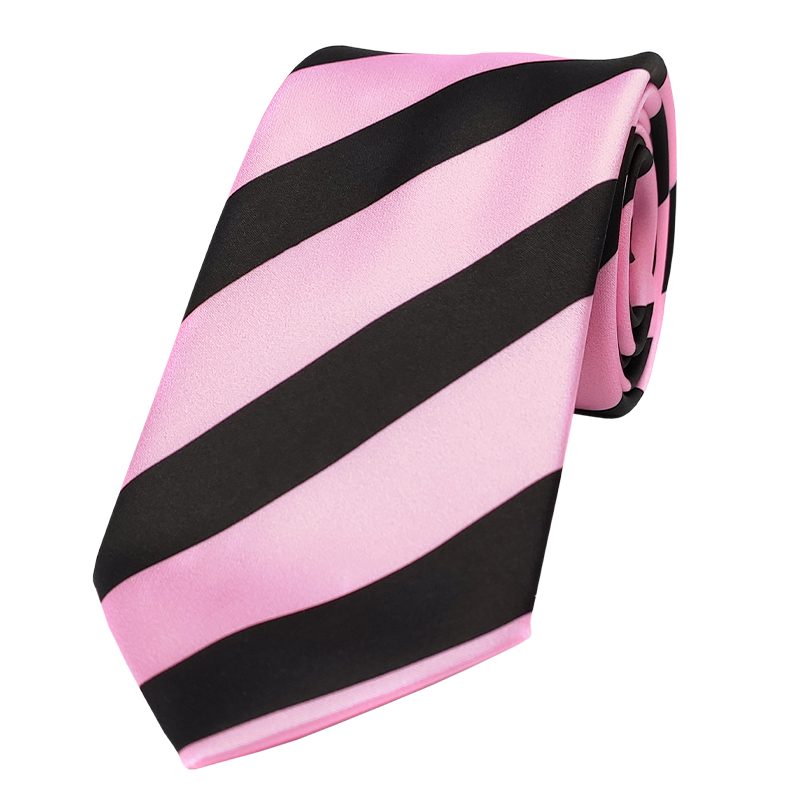 Pink and black striped tie