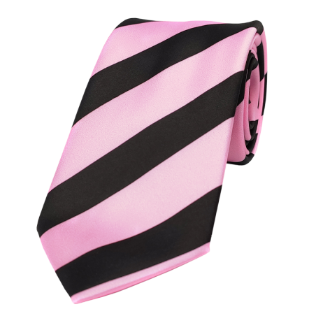 Pink and black striped tie