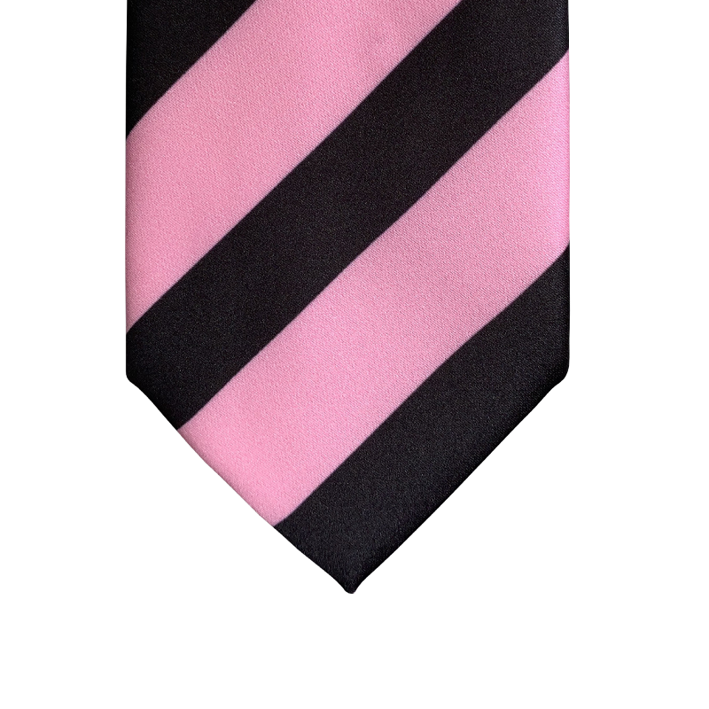 Pink and black striped tie