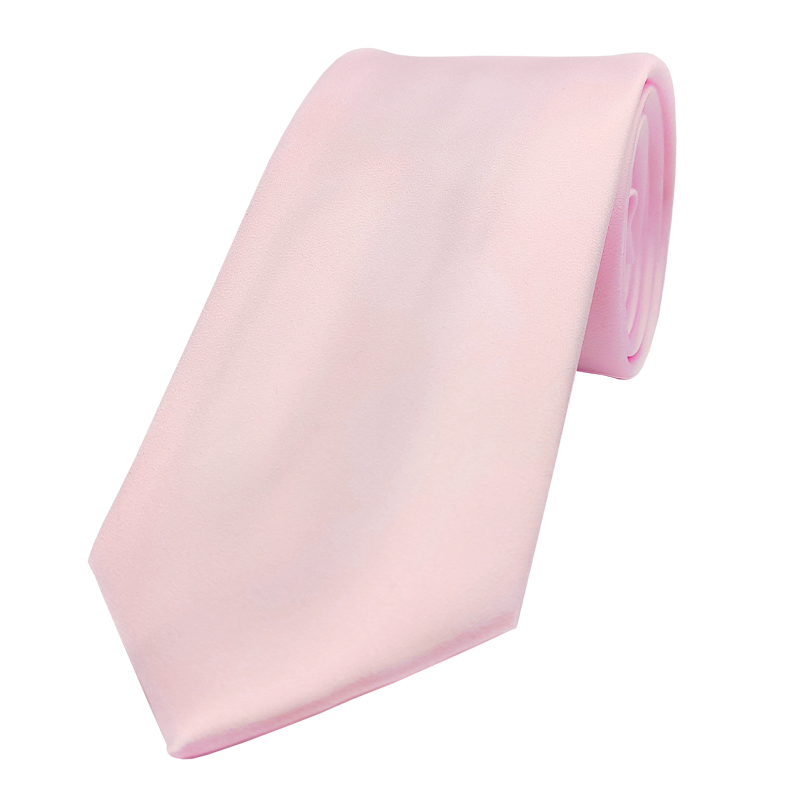 Cravate Classique Unie Rose Pâle
