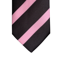 Black tie with pink stripes