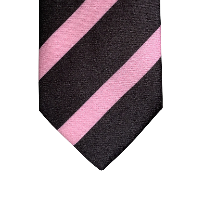 Black tie with pink stripes