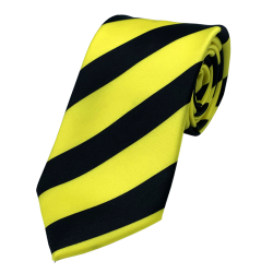 Yellow and black striped tie