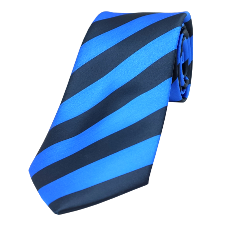 Cravate À Rayures Bleu Foncé et Noir